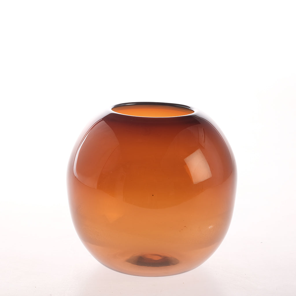 Glass Vase- Brown Ball