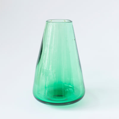 אגרטל זכוכית חרוט- ירוק