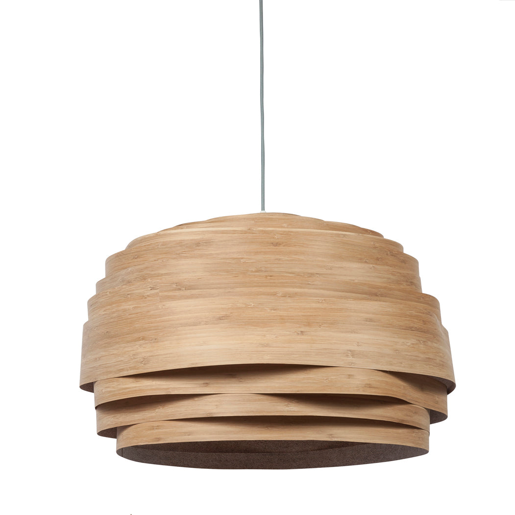 מנורת פורניר דגם מעונן חלקית- עץ במבוק